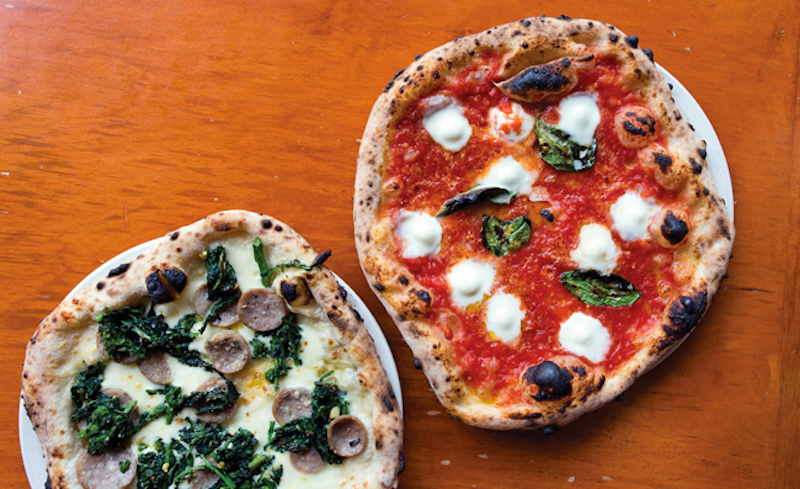 Il Pizzaiolo’s Salsiccia e Rapini and Classic Margherita DOC