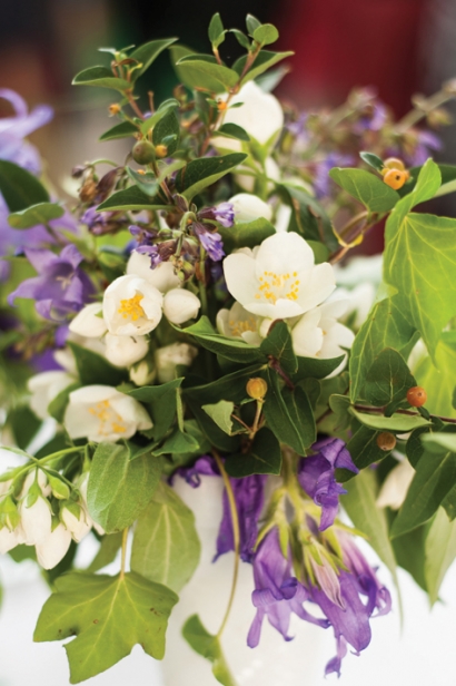 Centerpieces with local and in-season blooms