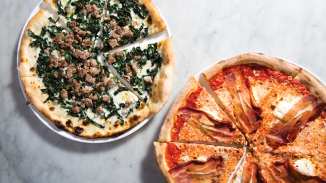 Piccolo Forno's Cavolo Nero e Tartuffo and Speck e Mascarpone pizzas