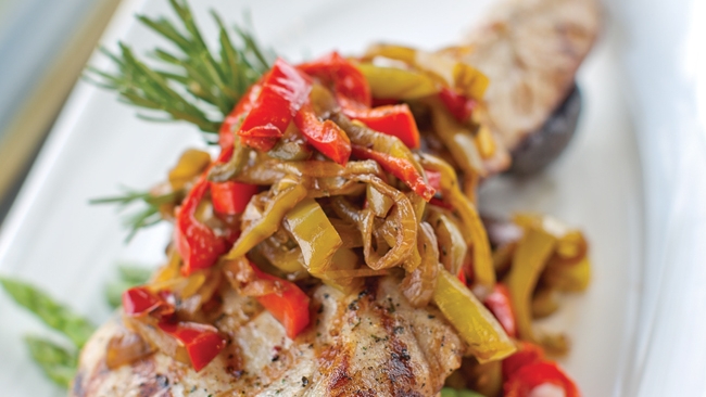 Pork Chops with Sweet and Spicy Peperonata Recipe