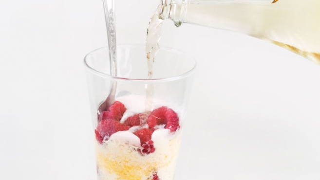 Peach and Red Raspberry Sparkling Float