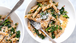 Whole-Wheat Penne with Kale & Toasted Breadcrumbs